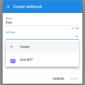 Créer webhook