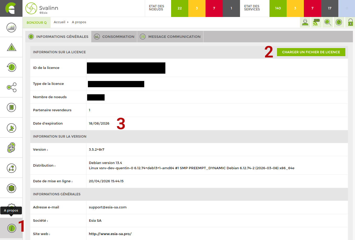 A propos - ajouter une licence A propos - ajouter une licence